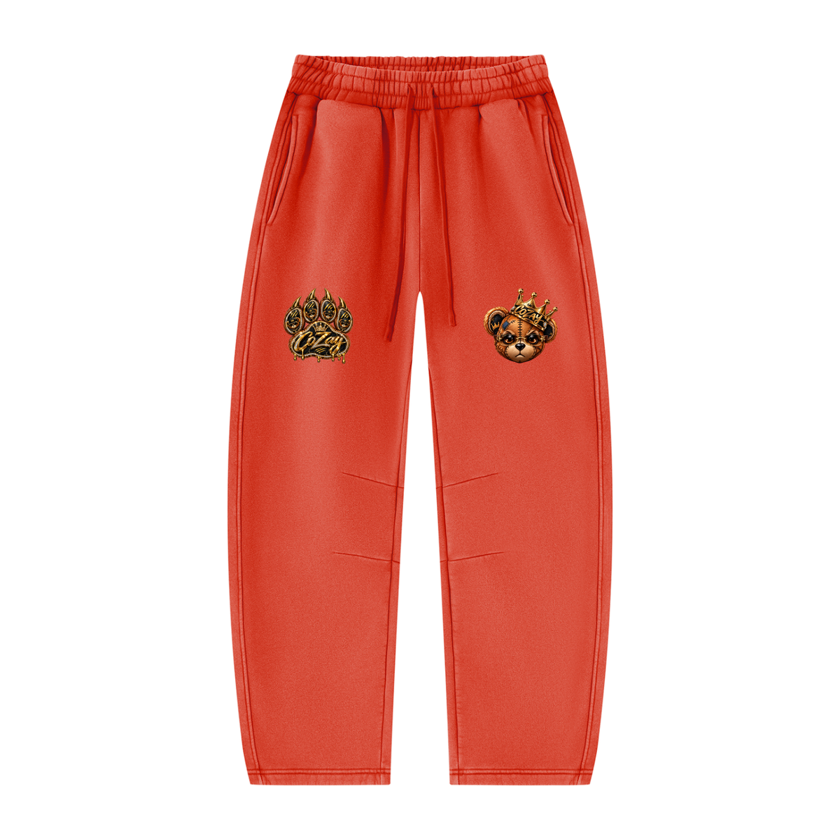 CoZay Cartier Bear Unisex Vintage Wash Barrel Leg Fleece Sweatpants