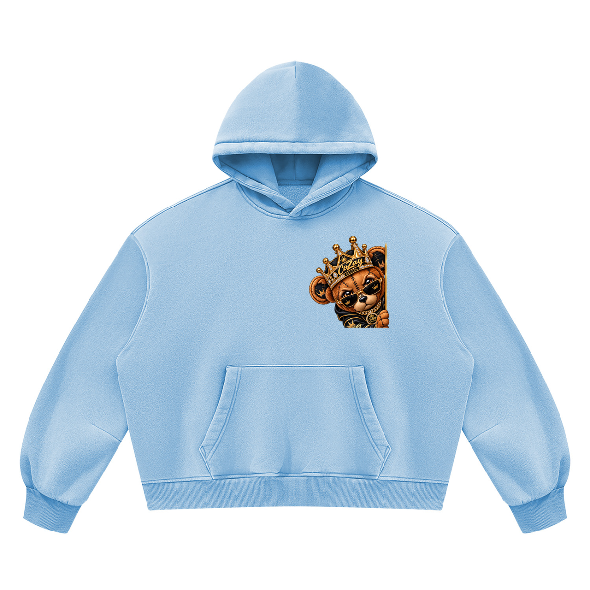 CoZay Original ICU Bear Unisex Vintage Wash Boxy Fleece Hoodie