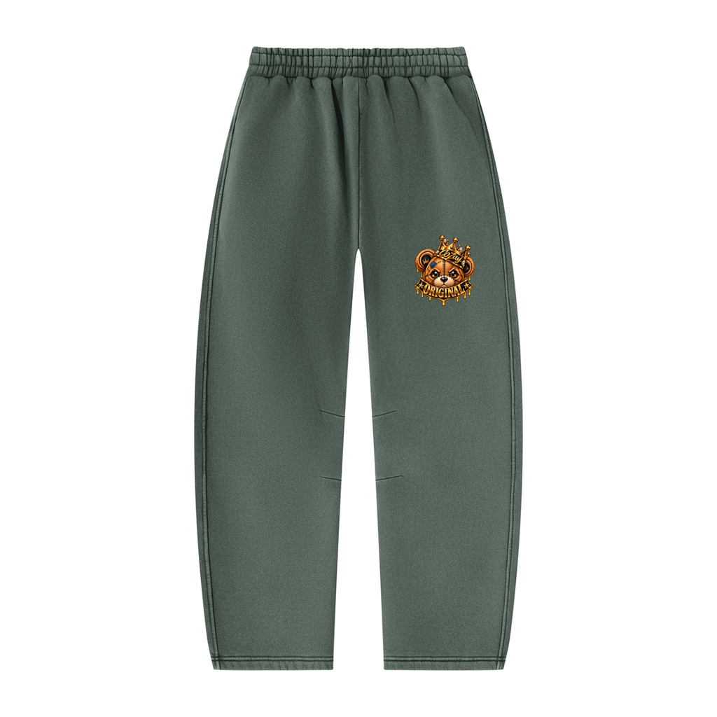 CoZay Original Bear Unisex Vintage Wash Barrel Leg Fleece Sweatpants