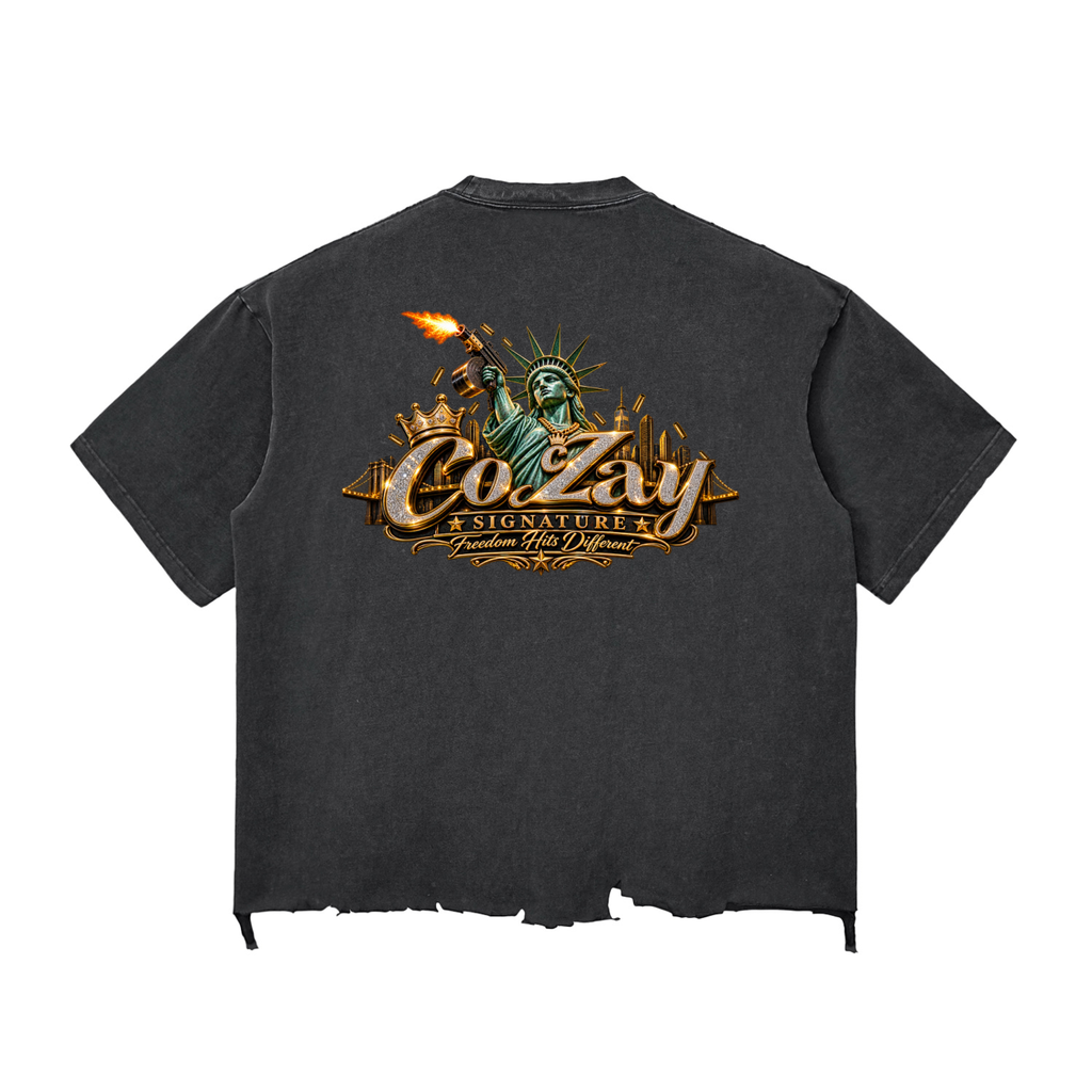 CoZay Original NY Snow Wash Raw-Hem Boxy T-shirt