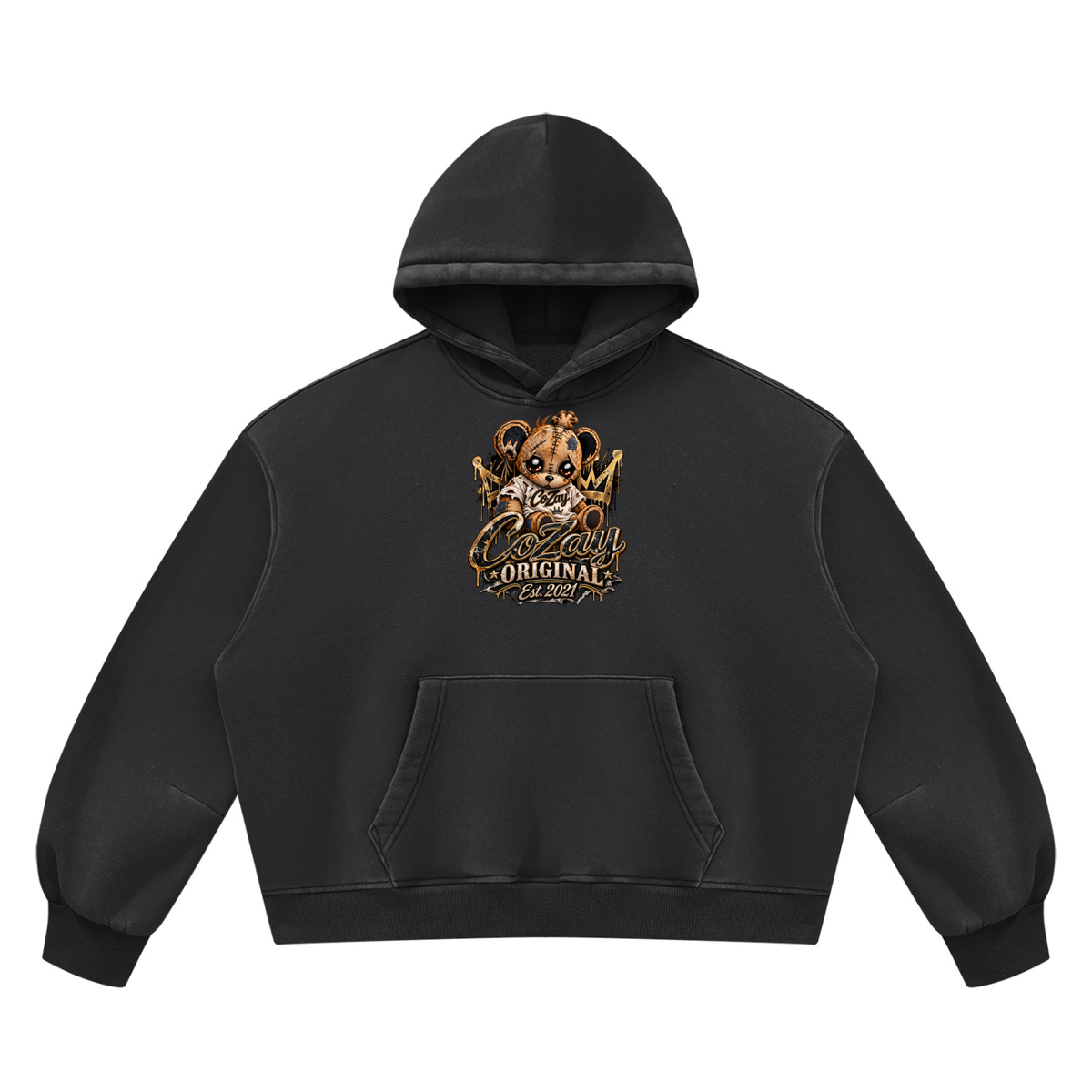 COZAY ORIGINAL Unisex Vintage Wash Boxy Fleece Hoodie