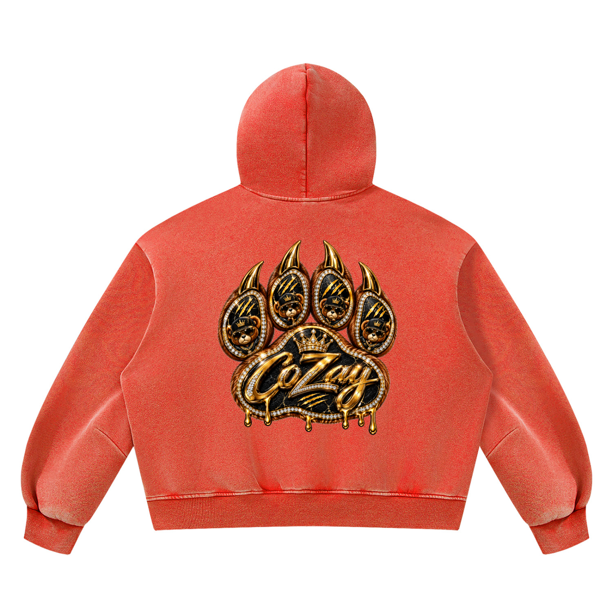 CoZay Original Cartier Bear Unisex Vintage Wash Boxy Fleece Hoodie