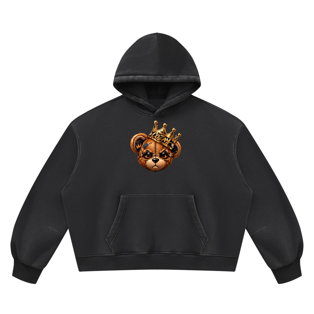 CoZay Original Cartier Bear Unisex Vintage Wash Boxy Fleece Hoodie
