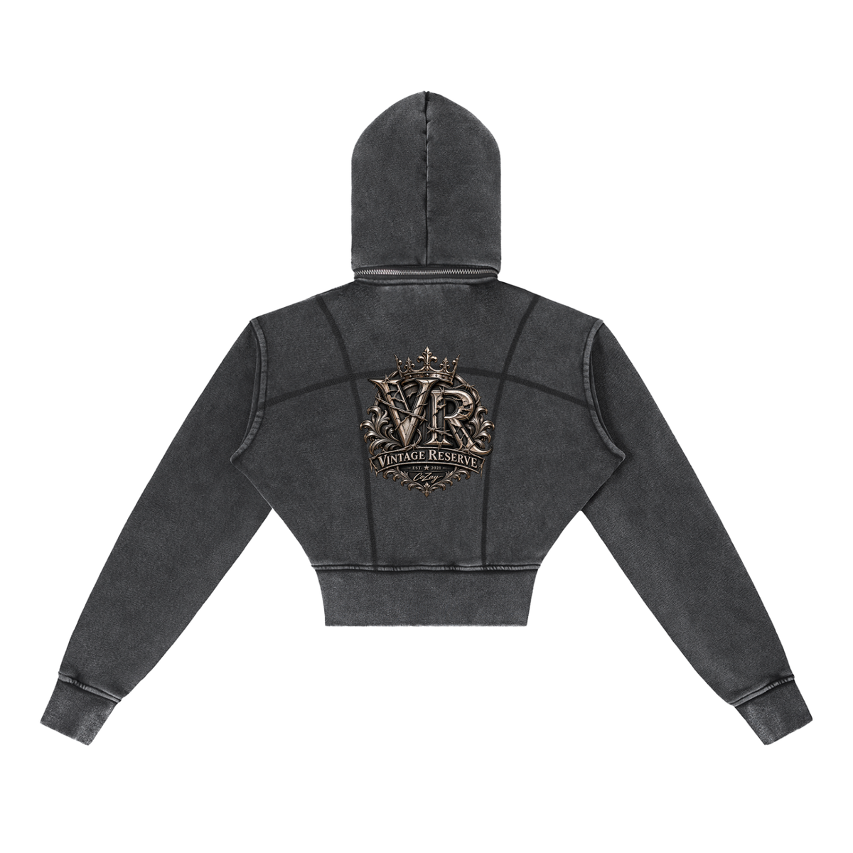 Vintage Washed Cropped Fleece Hoodie