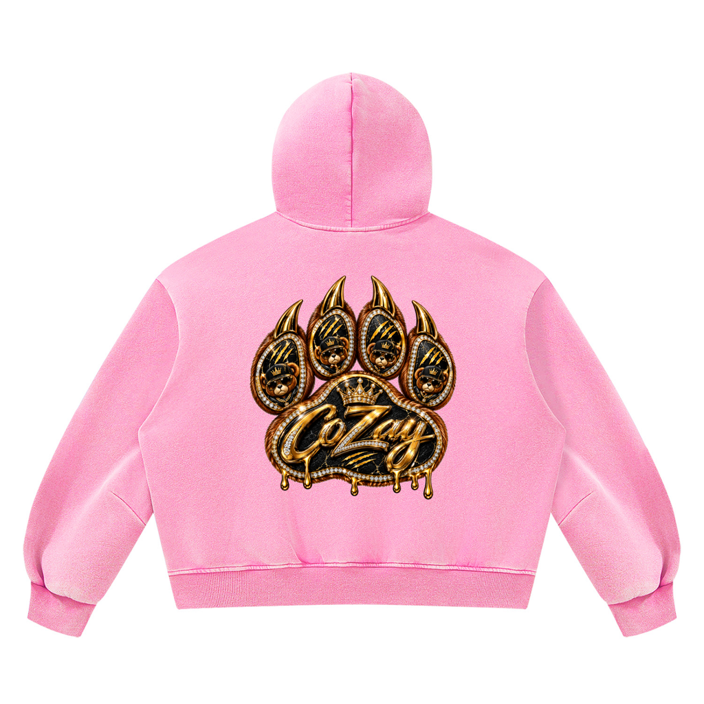CoZay Original Cartier Bear Unisex Vintage Wash Boxy Fleece Hoodie
