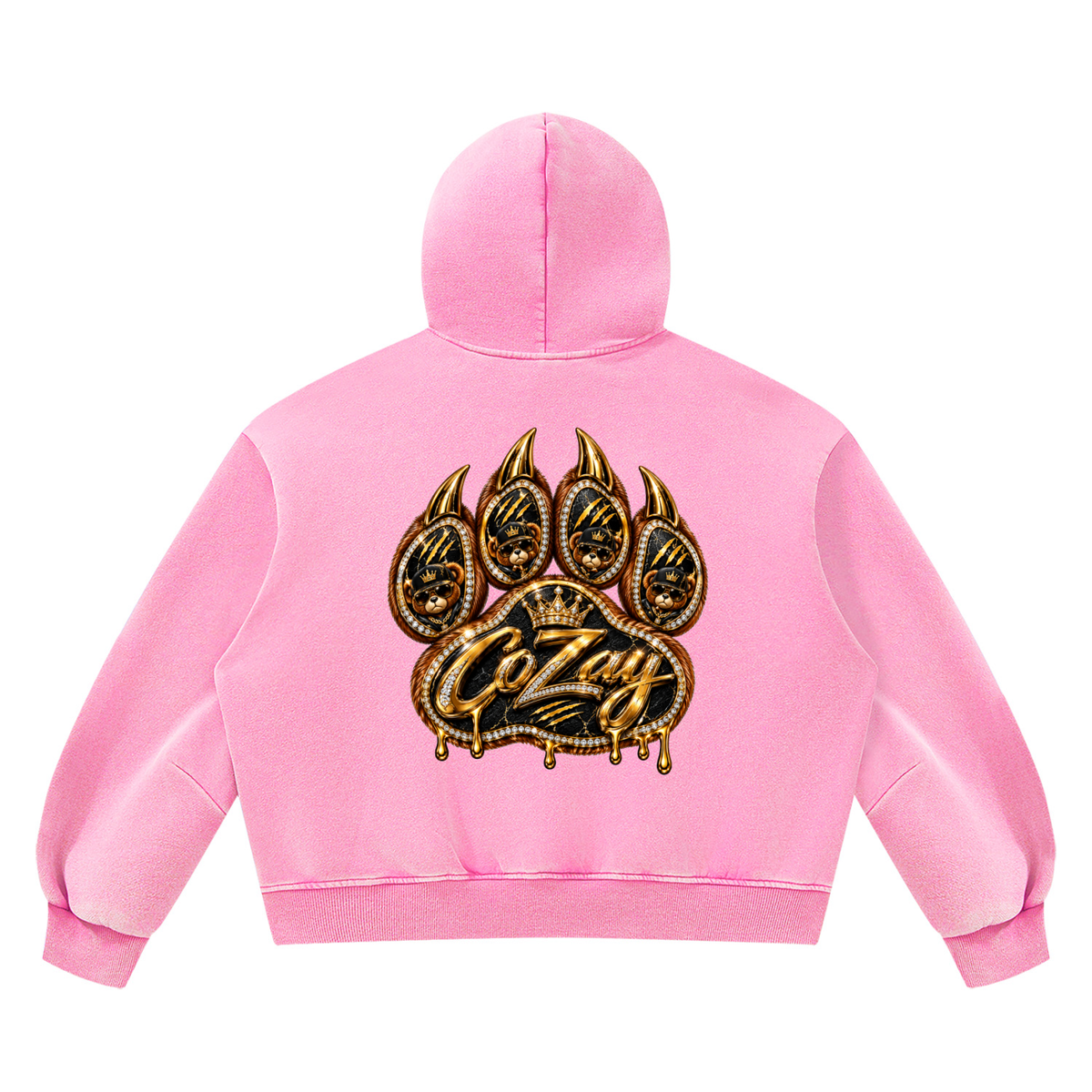 CoZay Original Cartier Bear Unisex Vintage Wash Boxy Fleece Hoodie