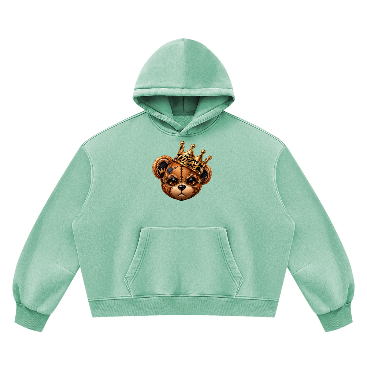 CoZay Original Cartier Bear Unisex Vintage Wash Boxy Fleece Hoodie