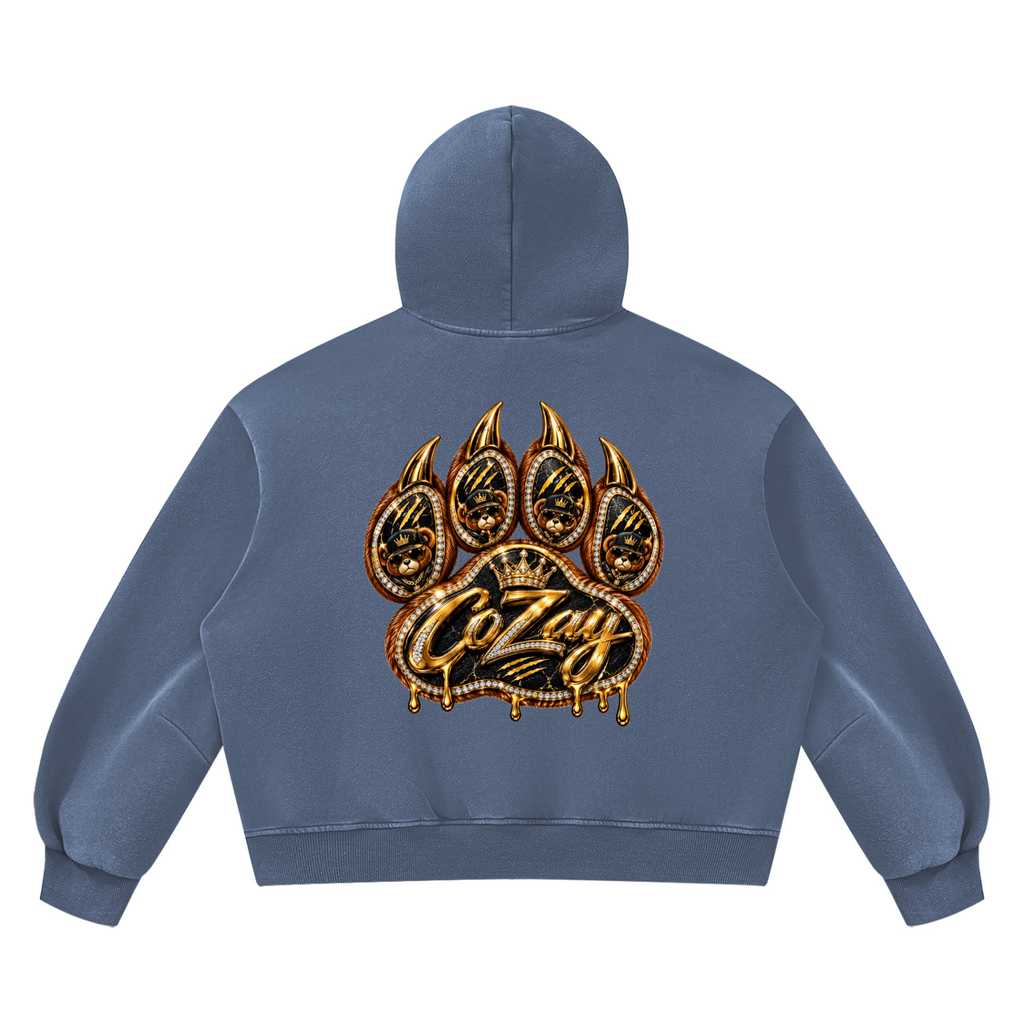 CoZay Original Cartier Bear Unisex Vintage Wash Boxy Fleece Hoodie