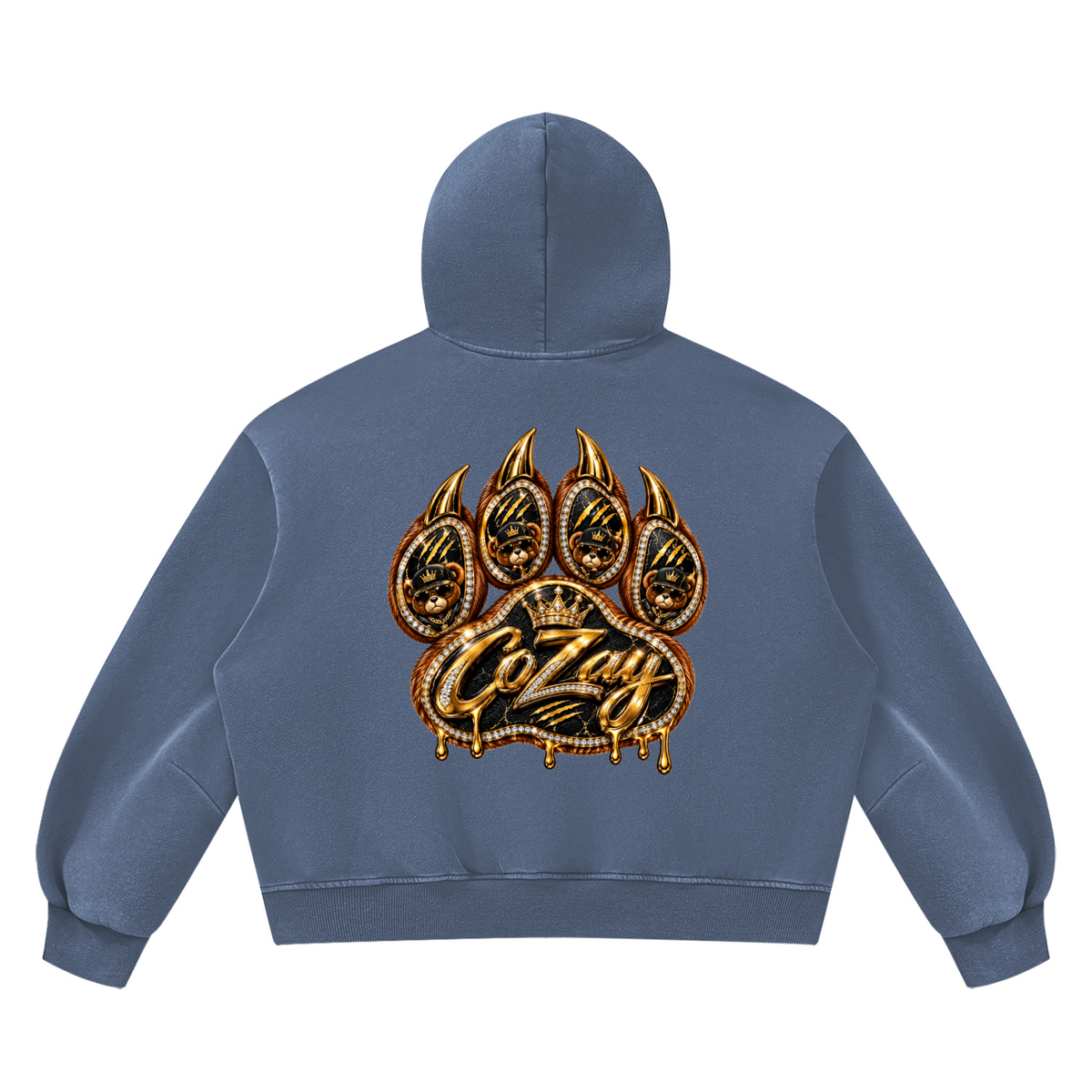 CoZay Original Cartier Bear Unisex Vintage Wash Boxy Fleece Hoodie
