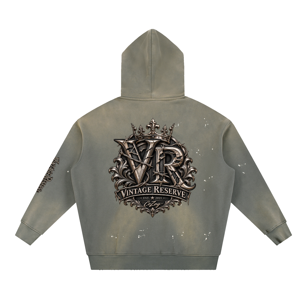 CoZay Vintage  Reserve Washed Frayed Fleece Hoodie