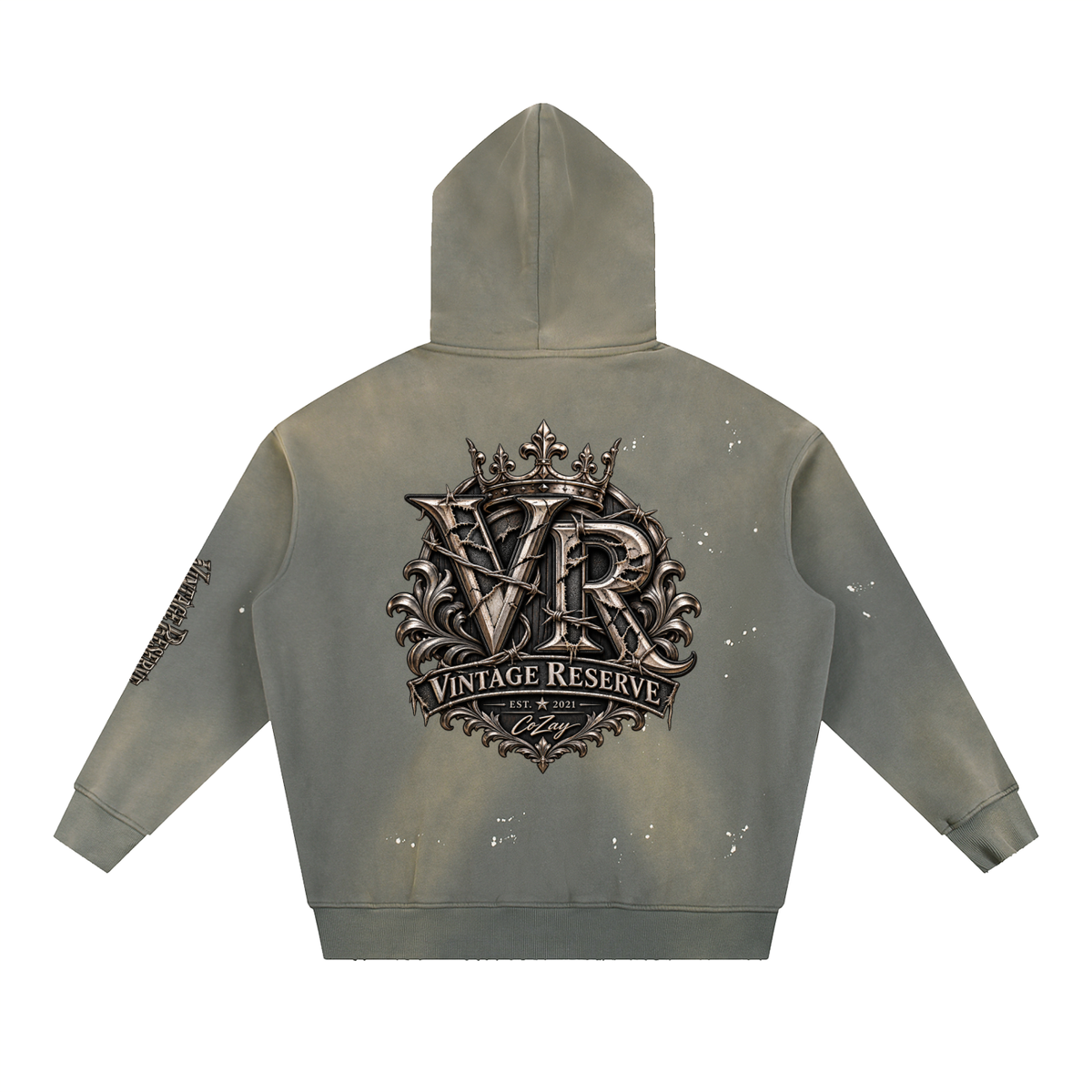 CoZay Vintage  Reserve Washed Frayed Fleece Hoodie