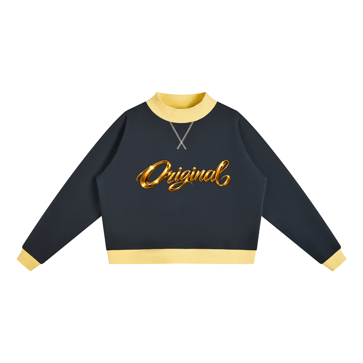 CoZay Original Bear Women’s Mock Neck Crewneck Sweatshirt