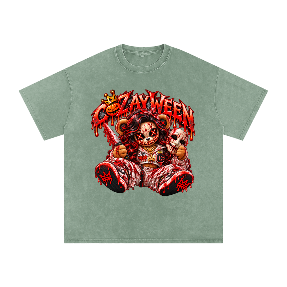 CoZayWeen Purge Snow Washed Oversized Cotton T-Shirt