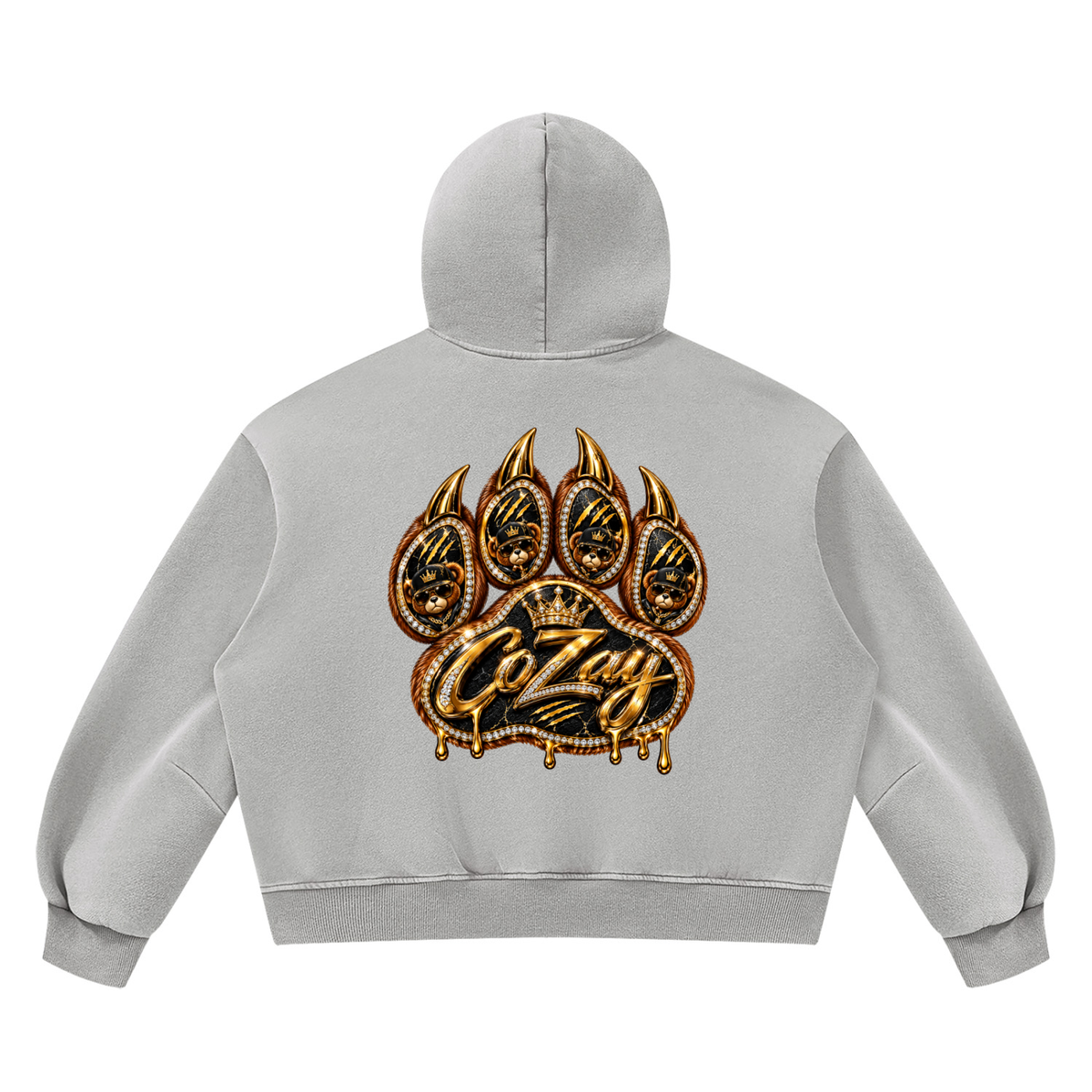 CoZay Original Cartier Bear Unisex Vintage Wash Boxy Fleece Hoodie