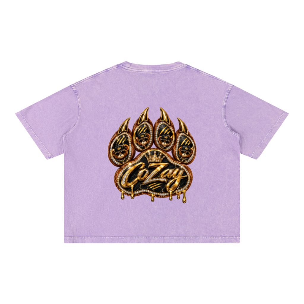 CoZay Original Bear Claw Mineral Wash Boxy Cotton T-Shirt