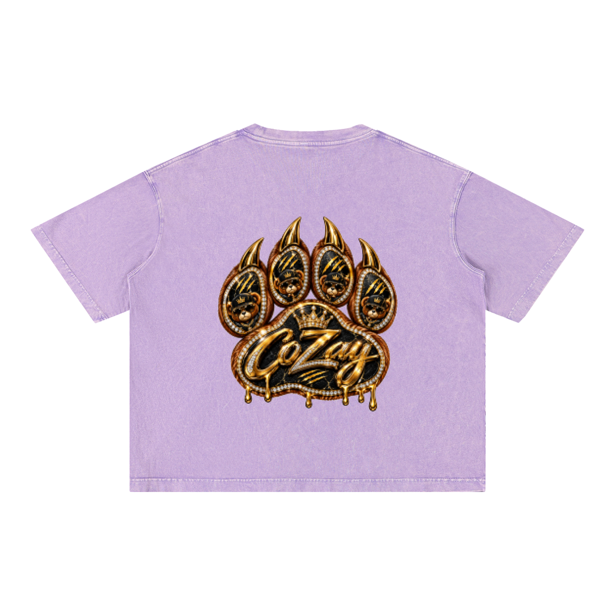 CoZay Original Bear Claw Mineral Wash Boxy Cotton T-Shirt