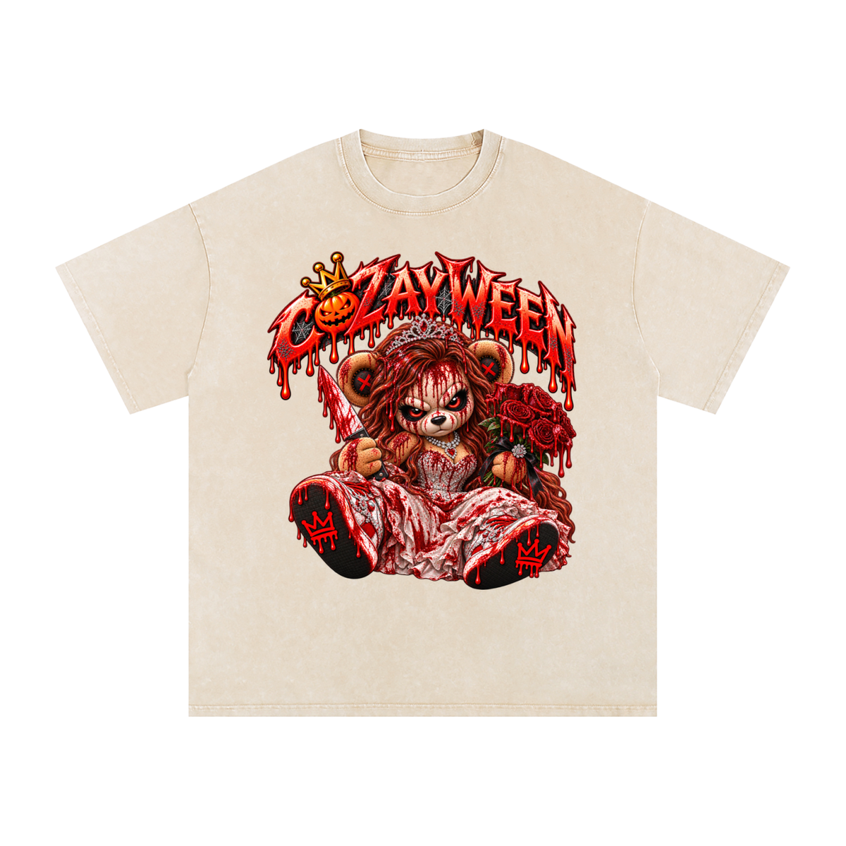CoZayWeen Carey Snow Washed Oversized Cotton T-Shirt