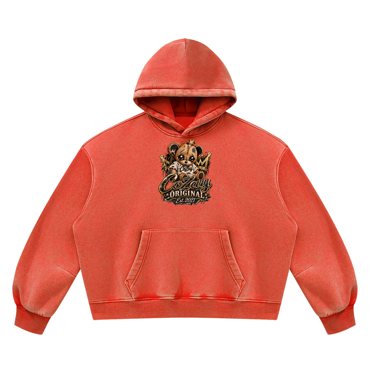 COZAY ORIGINAL Unisex Vintage Wash Boxy Fleece Hoodie