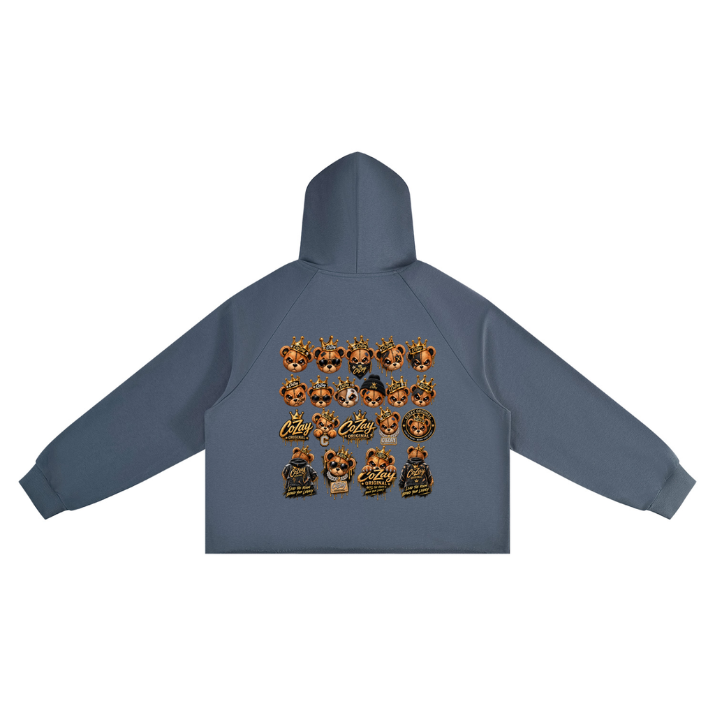 CoZay Original Bear Unisex Vintage Wash Raw Edge Boxy Hoodie