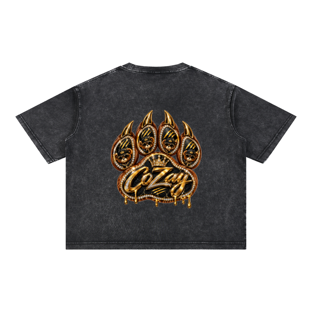 CoZay Original Bear Claw Mineral Wash Boxy Cotton T-Shirt