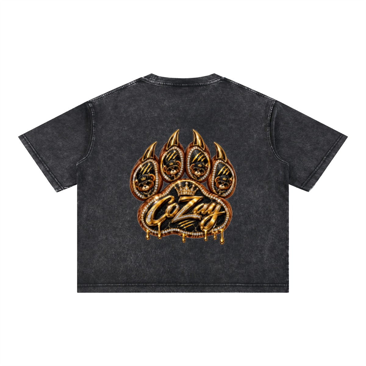 CoZay Original Bear Claw Mineral Wash Boxy Cotton T-Shirt