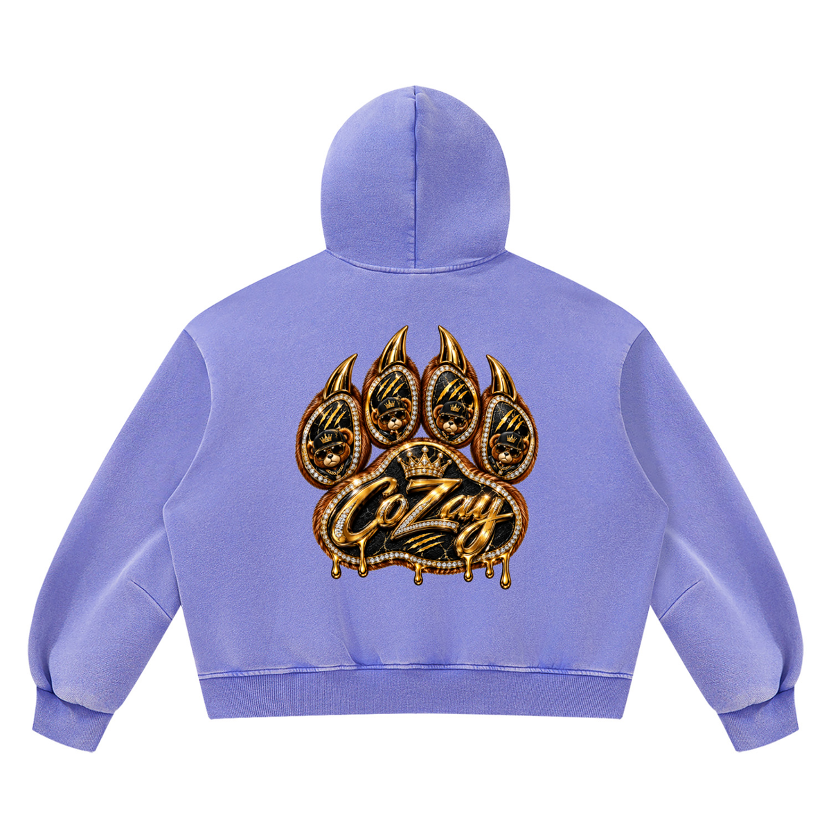 CoZay Original Cartier Bear Unisex Vintage Wash Boxy Fleece Hoodie