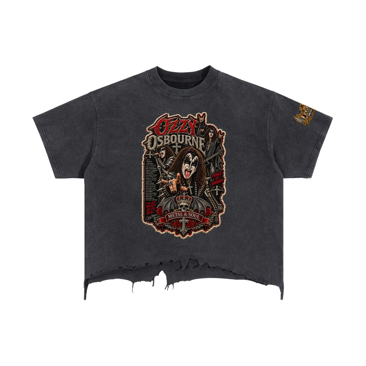 CoZay Legends Ozzie Vintage Wash Boxy Distressed Hem T-Shirt