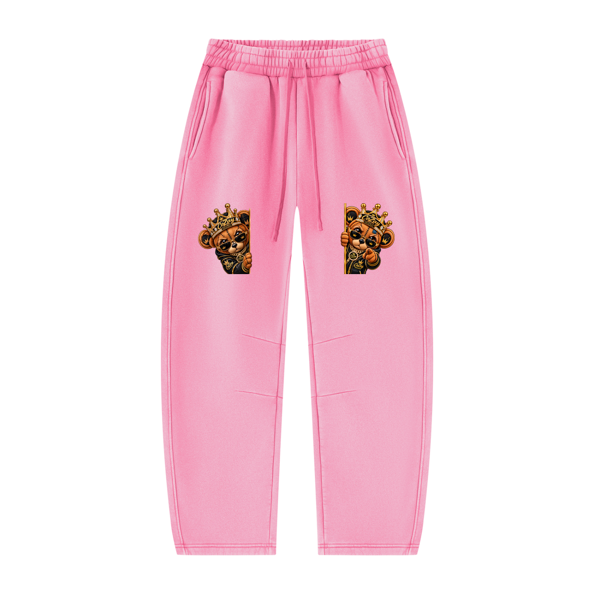 CoZay Original ICU Bear Unisex Vintage Wash Barrel Leg Fleece Sweatpants