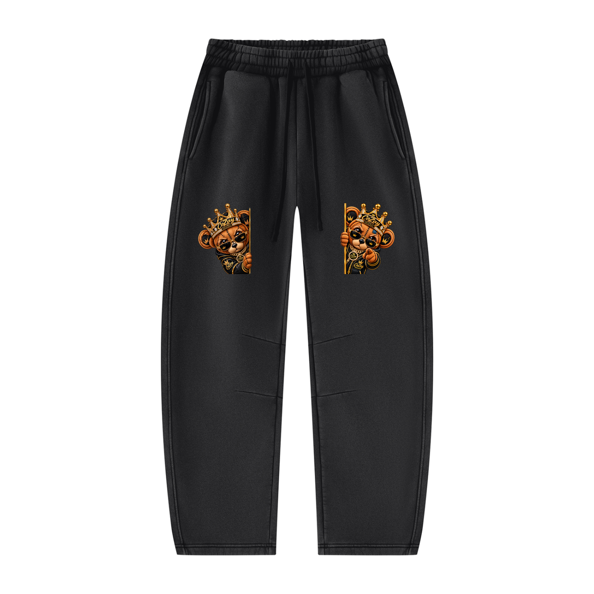 CoZay Original ICU Bear Unisex Vintage Wash Barrel Leg Fleece Sweatpants