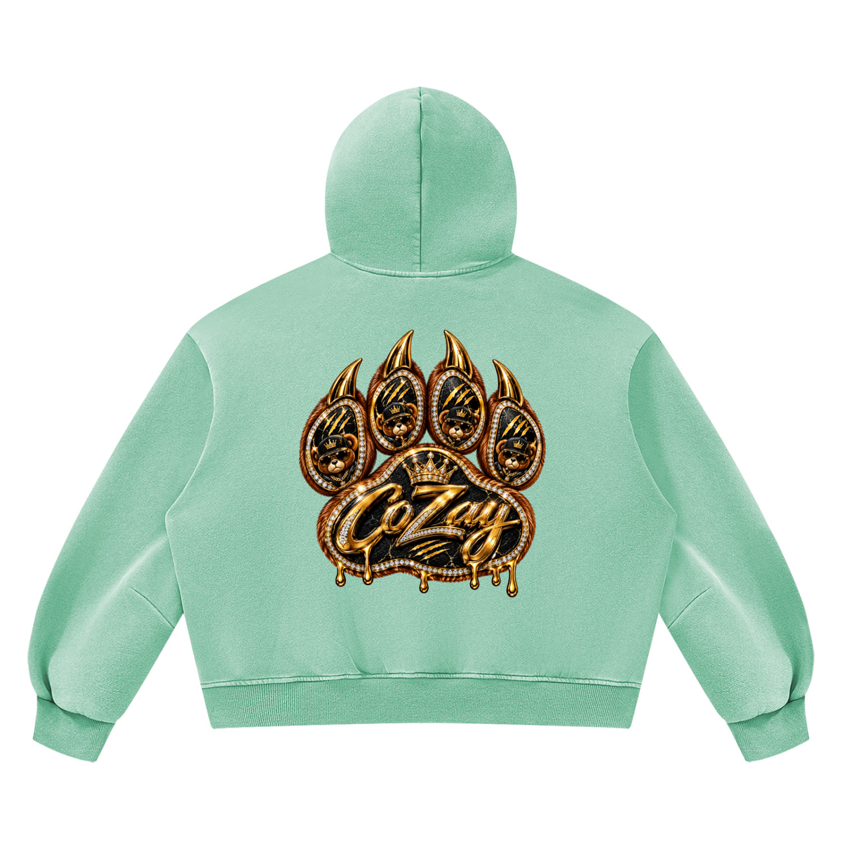CoZay Original Cartier Bear Unisex Vintage Wash Boxy Fleece Hoodie