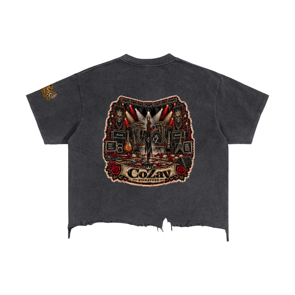 CoZay Legends Vintage Wash Boxy Distressed Hem T-Shirt