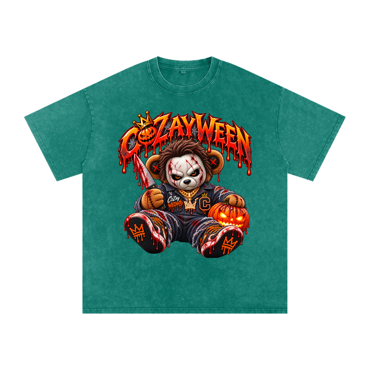 CoZayWeen Michael Myers Snow Washed Oversized Cotton T-Shirt