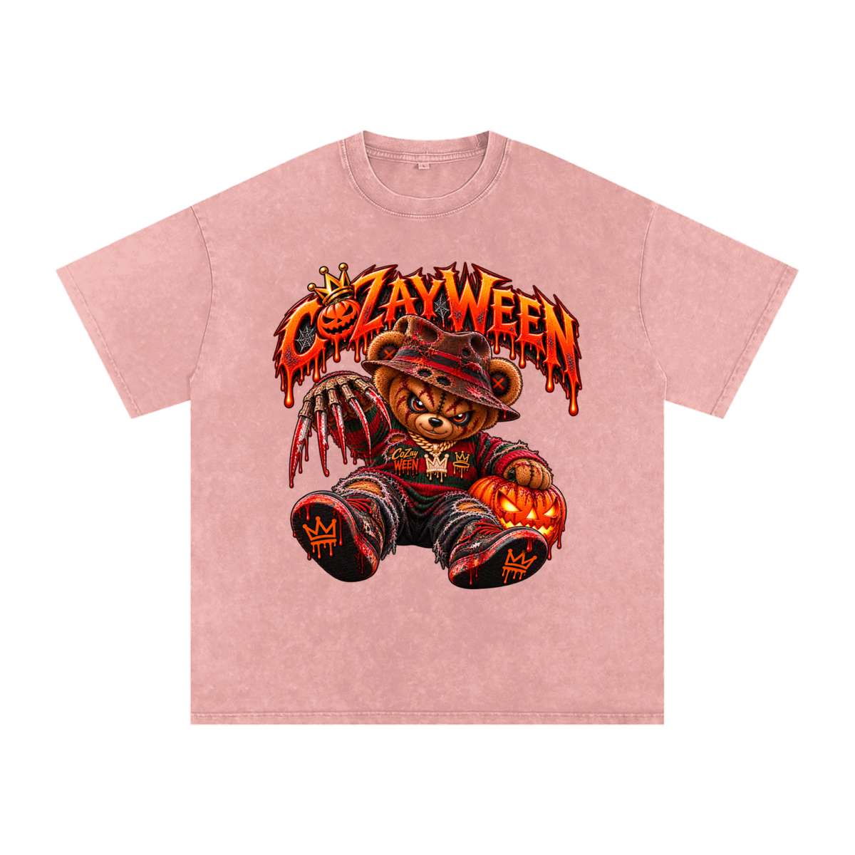 CoZayWeen Freddy Snow Washed Oversized Cotton T-Shirt