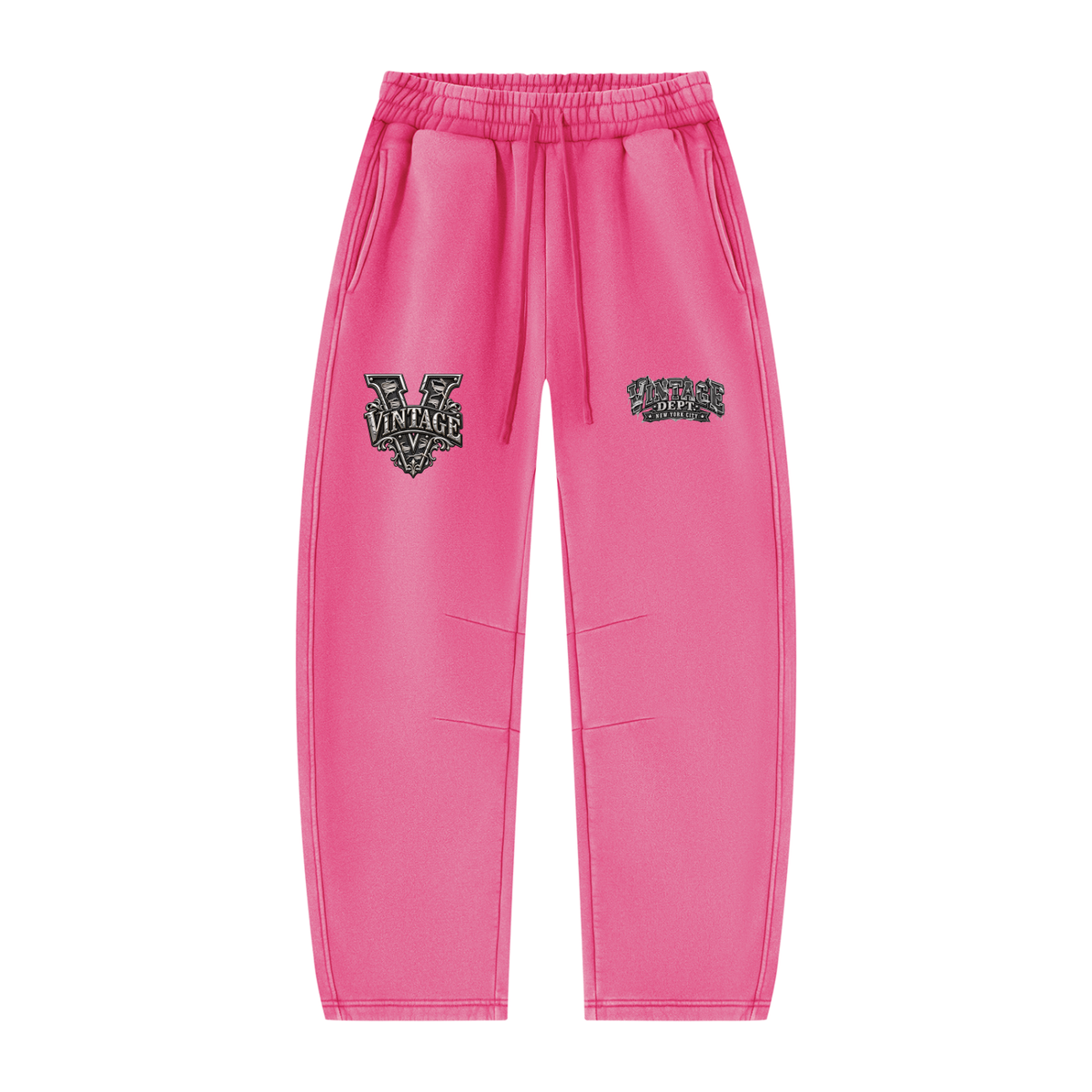 CoZay Original Unisex Vintage Wash Barrel Leg Fleece Sweatpants