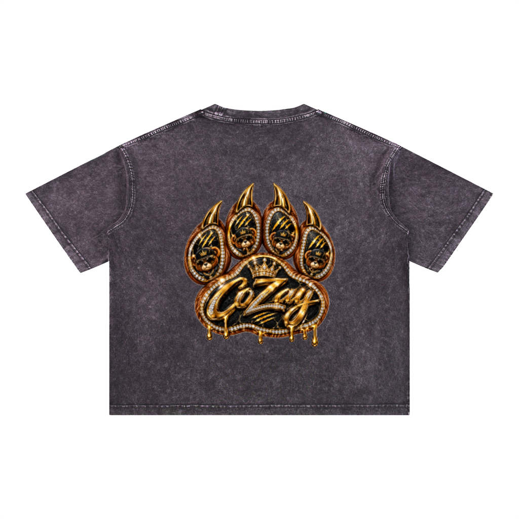 CoZay Original Bear Claw Mineral Wash Boxy Cotton T-Shirt