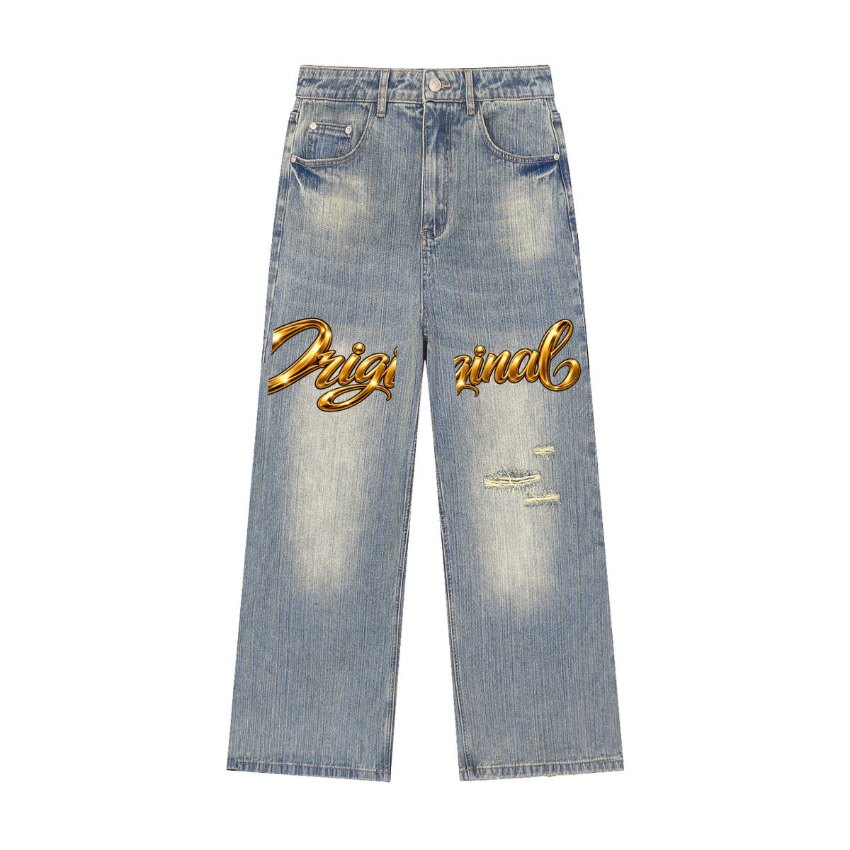 CoZay Original Basic Vintage Wash Distressed Denim Jeans