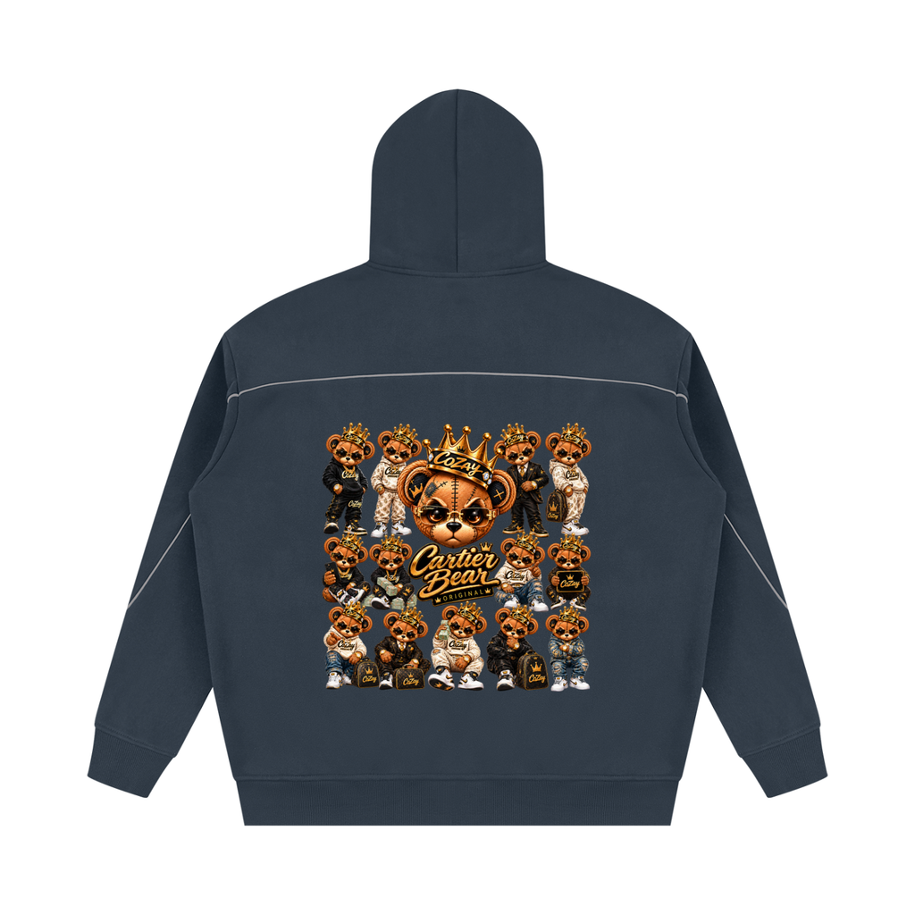 CoZay Original Cartier Bear Unisex Oversized Piping Fleece Hoodie
