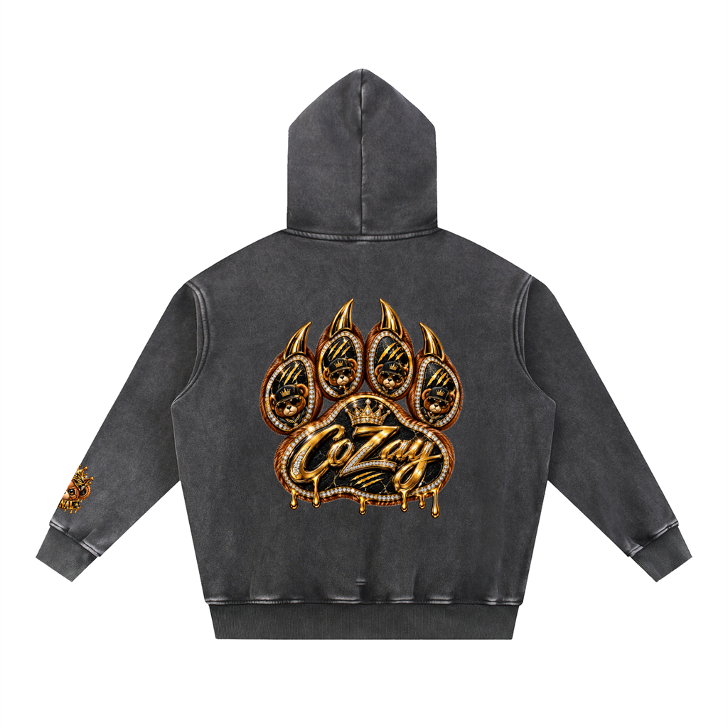 CoZay Original Bear Snow Wash Fleece Oversize Hoodie